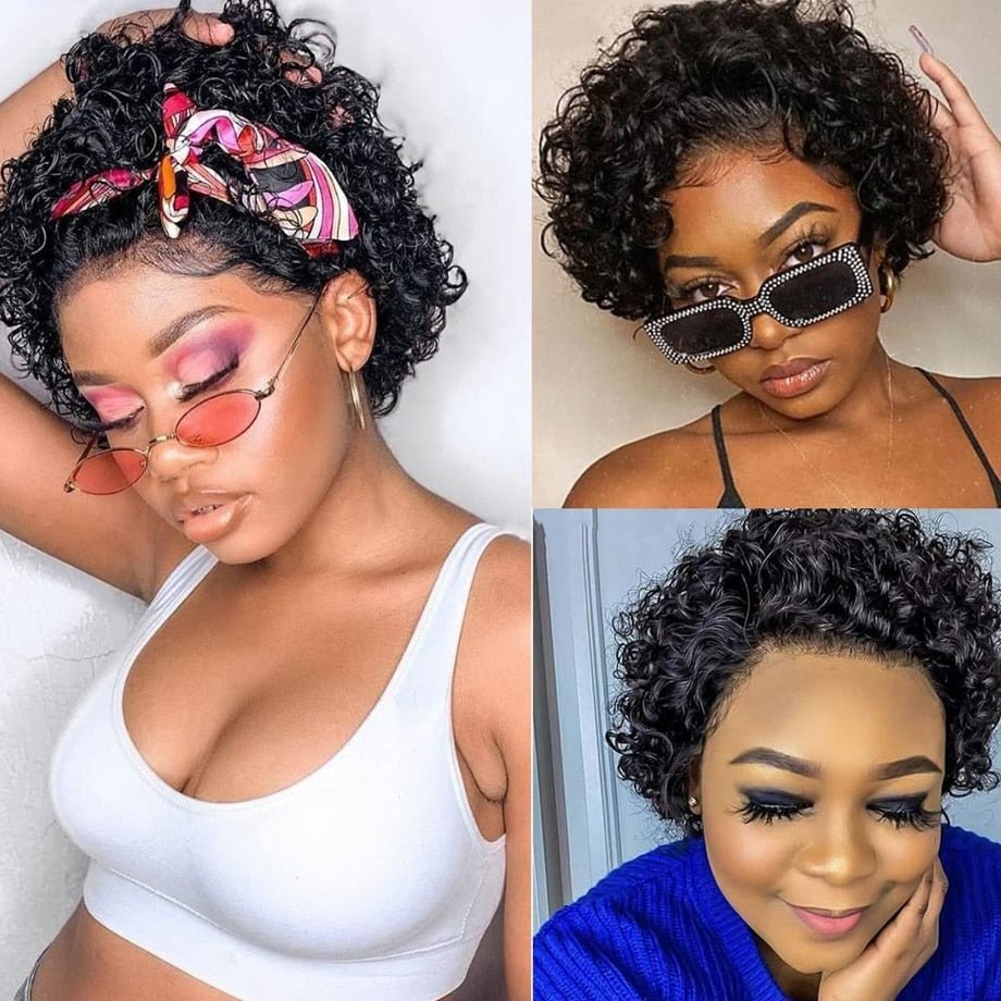 Short Curly Human Hair Wig