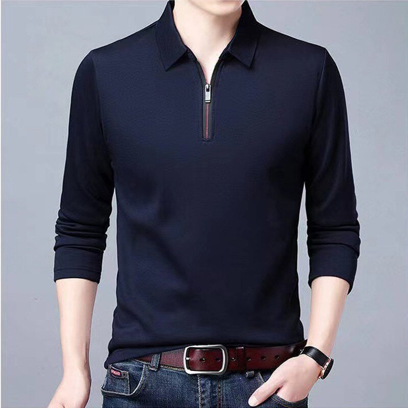Elegant Polo Shirt Long-sleeved
