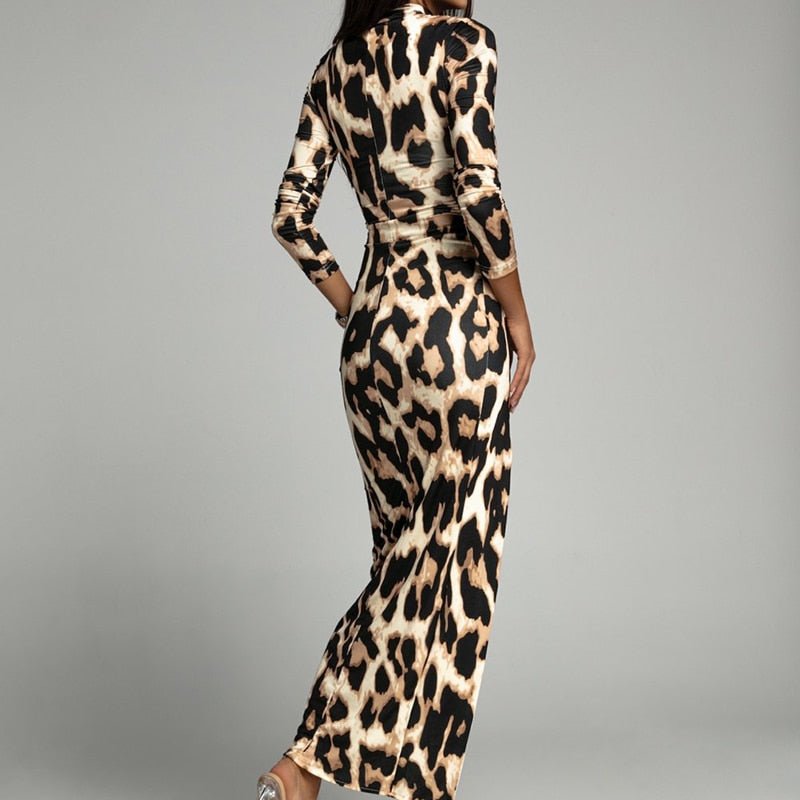 Elegant Zebra Print Slit Dress