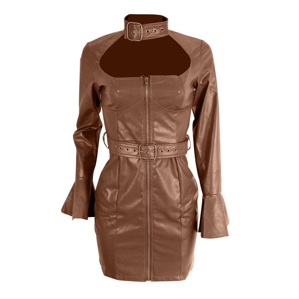 Elegant Faux Leather Dress