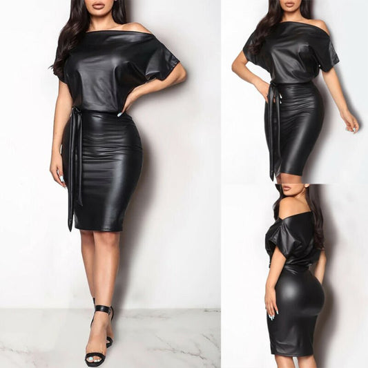 Elegant Leather Dress