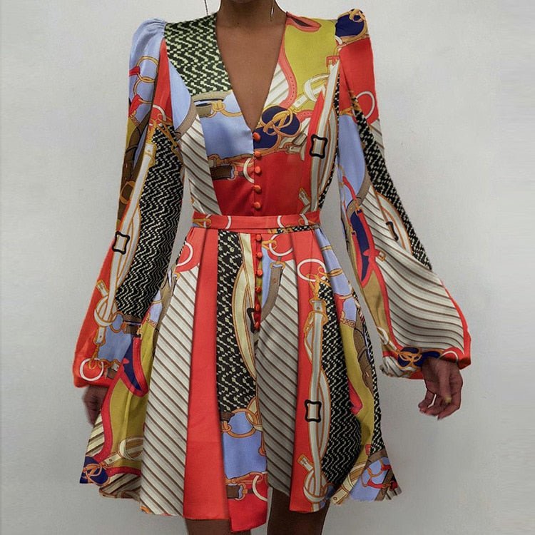Elegant V-Neck Satin Dress
