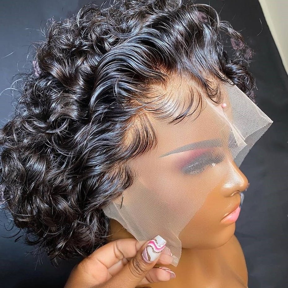 Human Hair Pixie  Wig