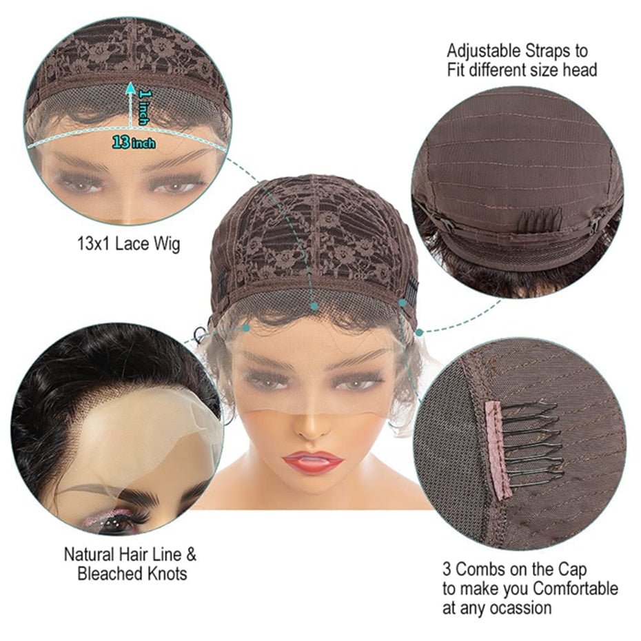 Human Hair Pixie  Wig