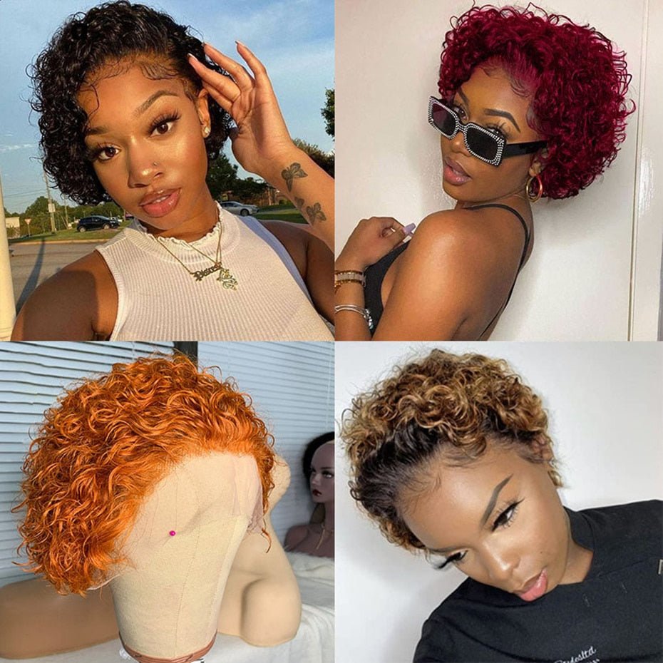 Human Hair Pixie  Wig
