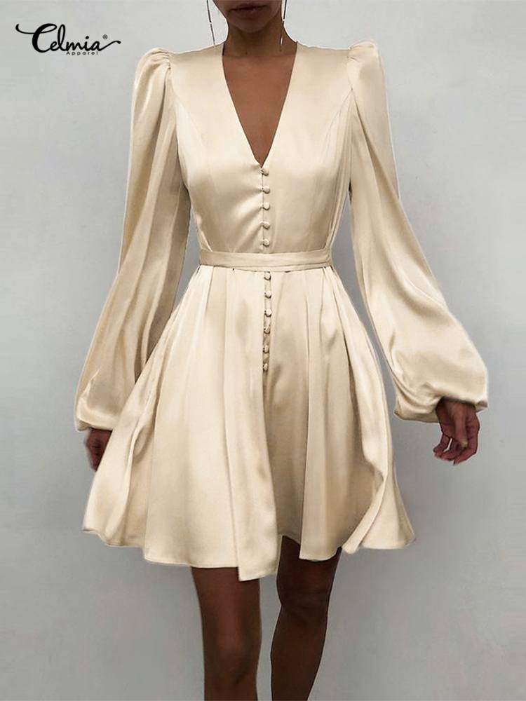 Silk Dress Celmia Satin
 Elegant Party Wrap Evening
