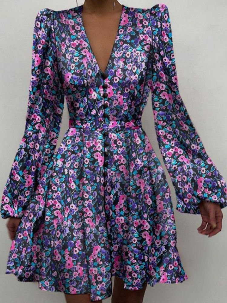 Elegant V-Neck Satin Dress