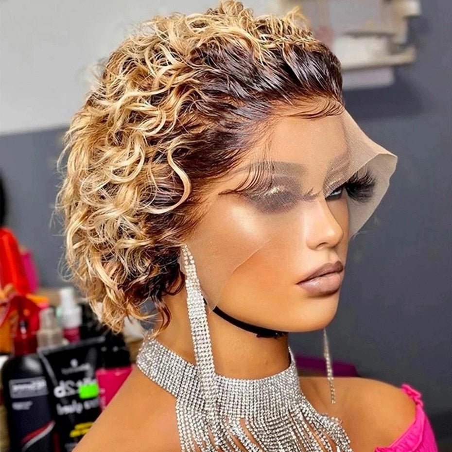 Human Hair Pixie  Wig