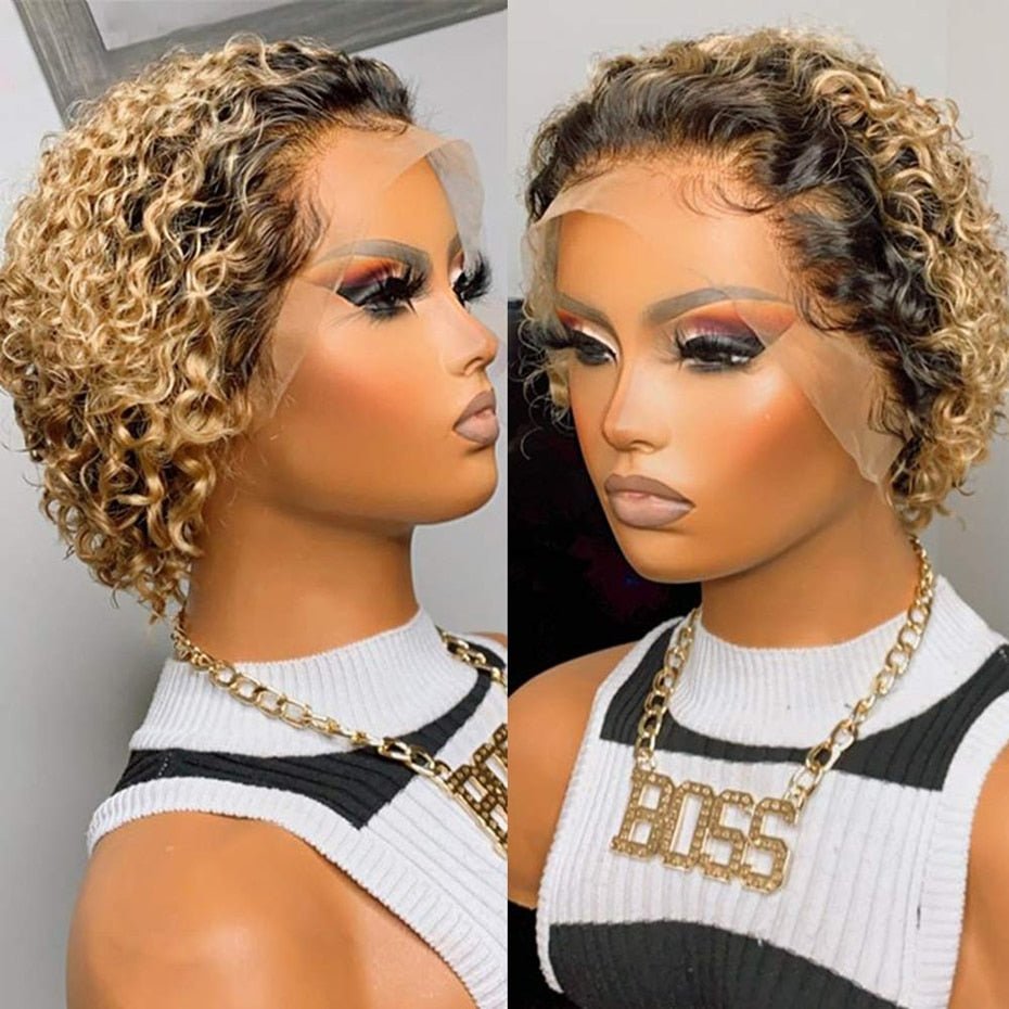 Human Hair Pixie  Wig