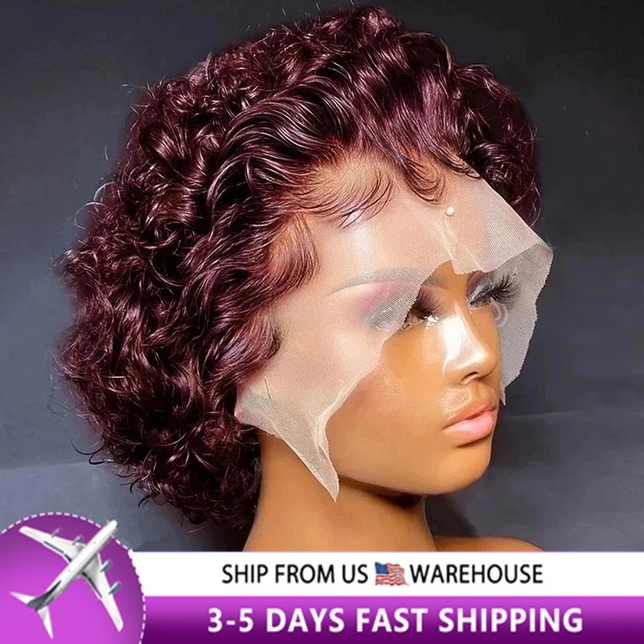 Human Hair Pixie  Wig