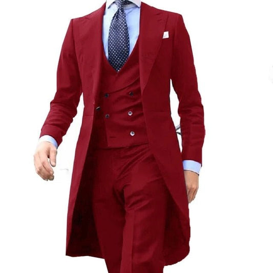 Long 3 Pieces Coat Suit