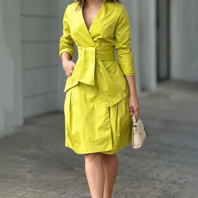 Elegant Fashion Office Lady Pocket Suit Dress