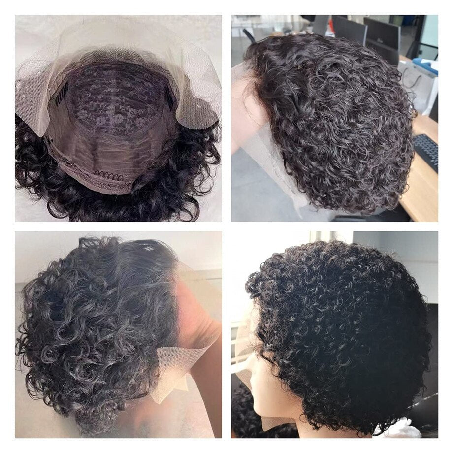 Human Hair Pixie  Wig