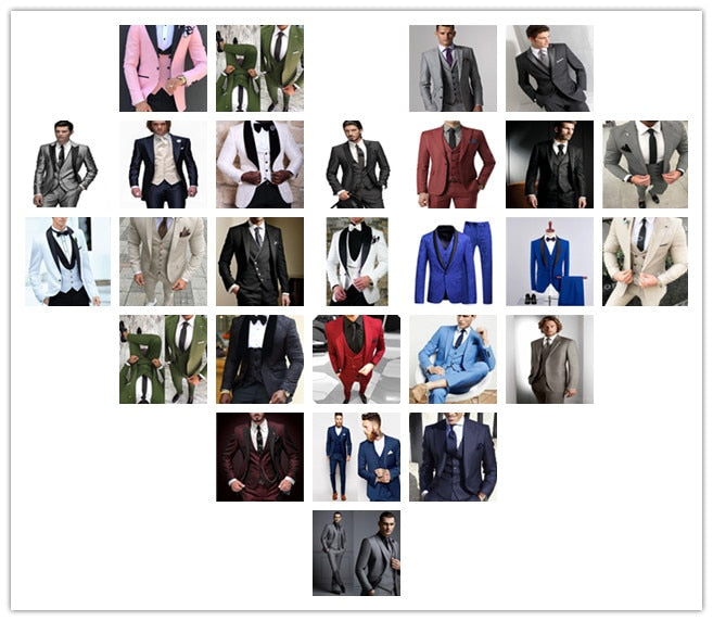 Long 3 Pieces Coat Suit